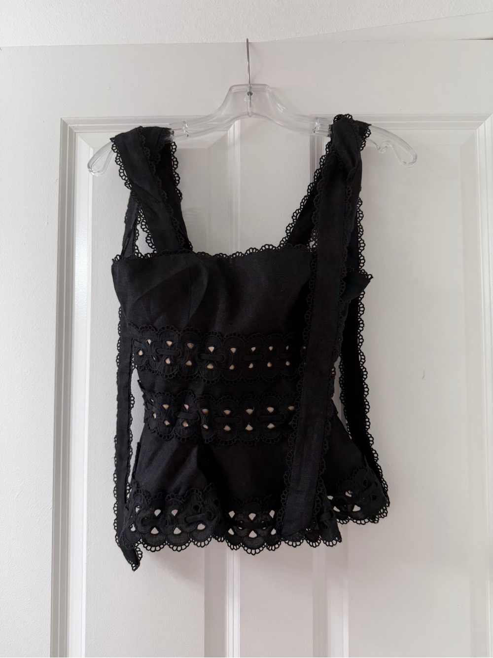 Zimmermann Black Eyelet Lace Camisole